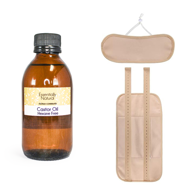 Reusable Castor Oil Waist and Neck Wrap Plus Castor Oil 100ML