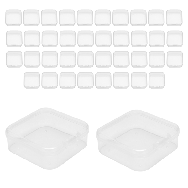 40 Pack Clear Plastic Beads Storage Containers Box(2.2X2.2X0.79In)