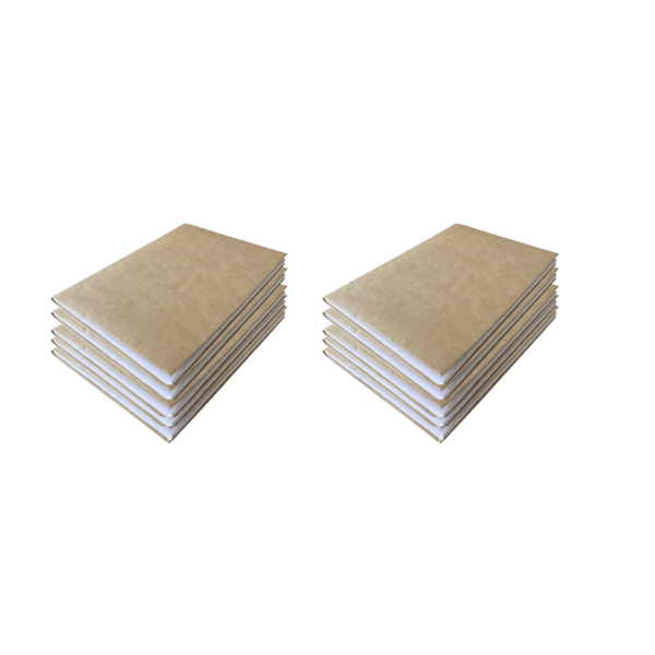 Back to School 10-Pack Pre-Covered Khaki Notebooks - 72 Pages Feint &amp; Quad