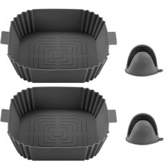 4 Piece Silicone Liners Set with 2 Gloves Air Fryer Baking Pan