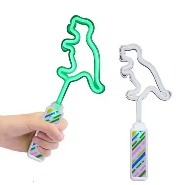 Dinosaur Neon Light Wand - 27cm Battery Operated Glow Toy for Kids