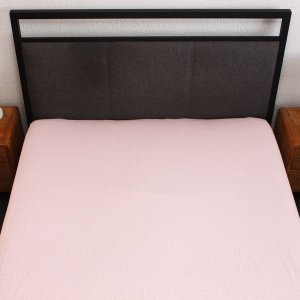 Humble Saffa - 100% Cotton Fitted Sheet - Pink Grid