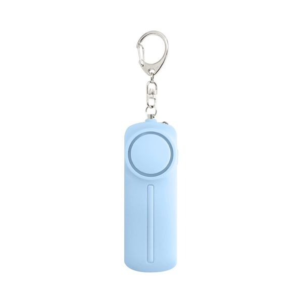 Personal Safety Alarm Keychain - 130dB Siren, LED Light, Panic Pin - White