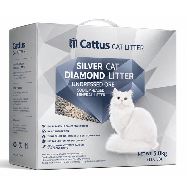 Cattus Silver Diamond Premium Natural Sodium Bentonite Cat Litter - 5kg