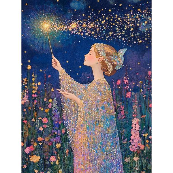 Fantasy Girl Diamond Painting Kit: 5D Full Drill, Elegant Girl