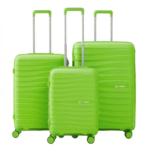 3 Piece ABS Hard Shell Double Zip Suitcase Set - Lightweight &amp; Durable