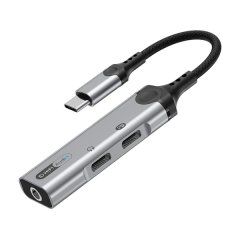 3-in-1 Type-C to 3.5mm Audio Adapter Connector for Live Streaming
