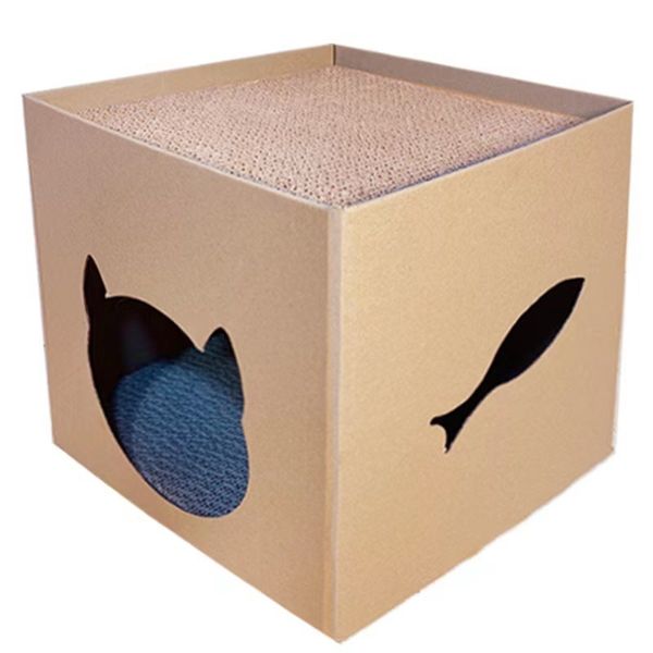 Cardboard Cat Scratcher House and Indoor Cat Cave
