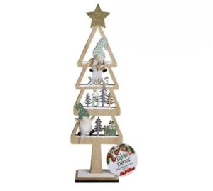 Scandi-Style 30cm Mini Wooden Tree - Elegant Xmas Table Accent