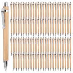 100 Pcs/Lot Bamboo Ballpoint Pen Office &amp; School Supplies -Blue Ink