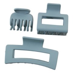 3 Piece Variety Shark Hairclip Set - Navy Blue
