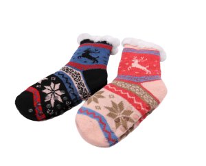 Set of 2 100% Wool Kids Non Slip Winter Socks