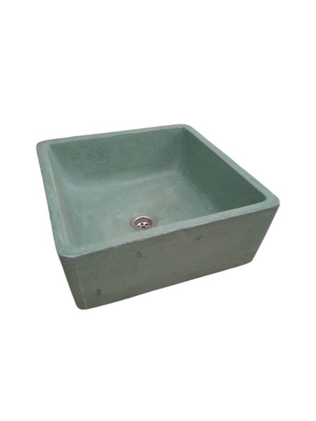 Mermaid's Pond Bespoke Green Concrete Basin/Sink 39x39x16cm