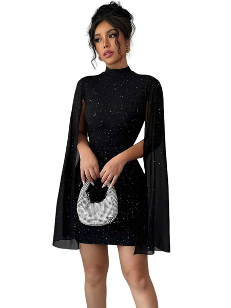 A Black Fitted Stretchy Halter-Neck Dress