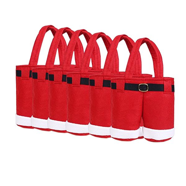 Christmas Santa Claus Pants Gift Bags - Pack of 6