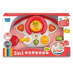 3-in-1 Baby Steering Wheel Toy - Educational Sensory Toys for Babies