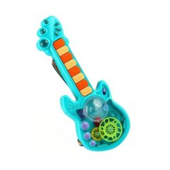 Kids Light-Up Musical Gear Guitar Toy with Number Keys and Rotating Gears