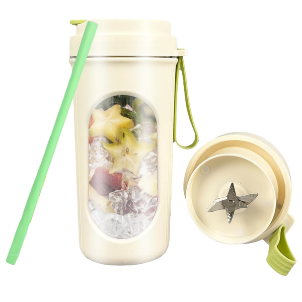 Portable Blender, 450ml, 12 Stainless Steel Blades, Safety Lock Lid Design