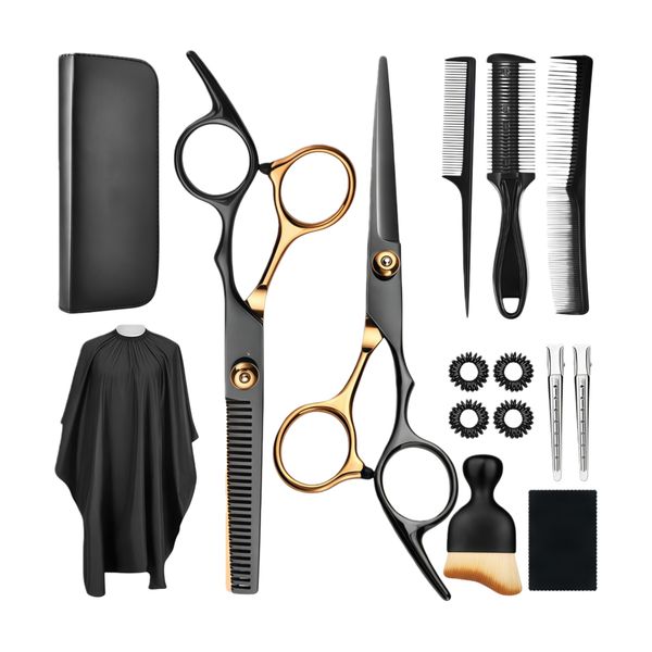 15 Pack Hair Cutting Scissors Kit, Professional Hairdressing Shears Set