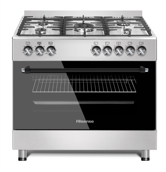 Hisense-900mm 5 Burner Gas/Electric Stove-Stainless Steel