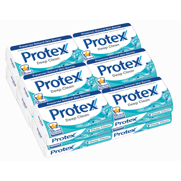 Protex Deep Clean Antigerm Bar Soap 12h Germ Protection, 12 x 175g