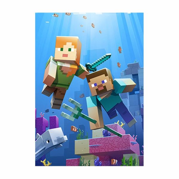 Minecraft Aqua Steve - A1 Poster