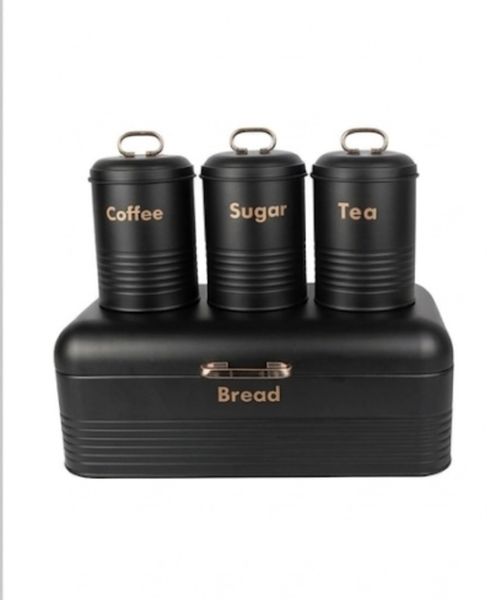 Retro-Style Bread Bin and Canister Set