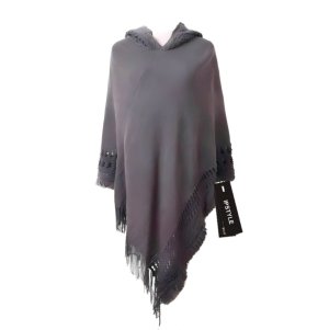 Women Ladies Tassel Cape Coat Fringe Poncho Oblique Stripe Coat Bohemian