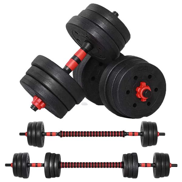 Plastic Cement Mixture Adjustable Dumbbell with Barbell
