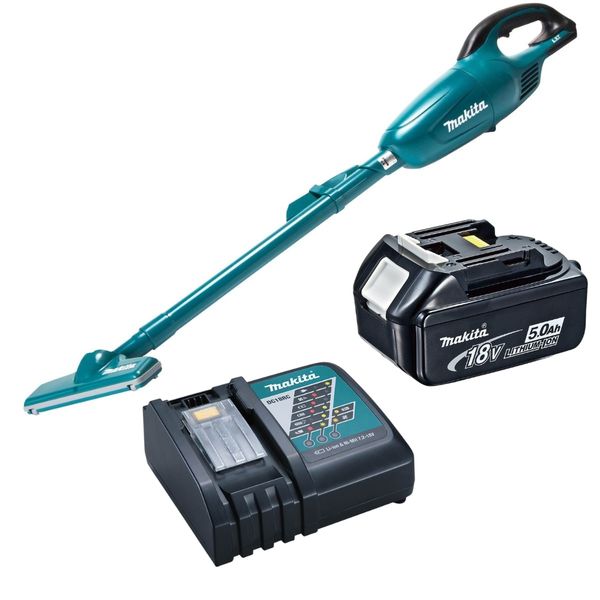 Makita - Cordless Vacuum Cleaner (18V) with 5.0Ah Battery and Charger