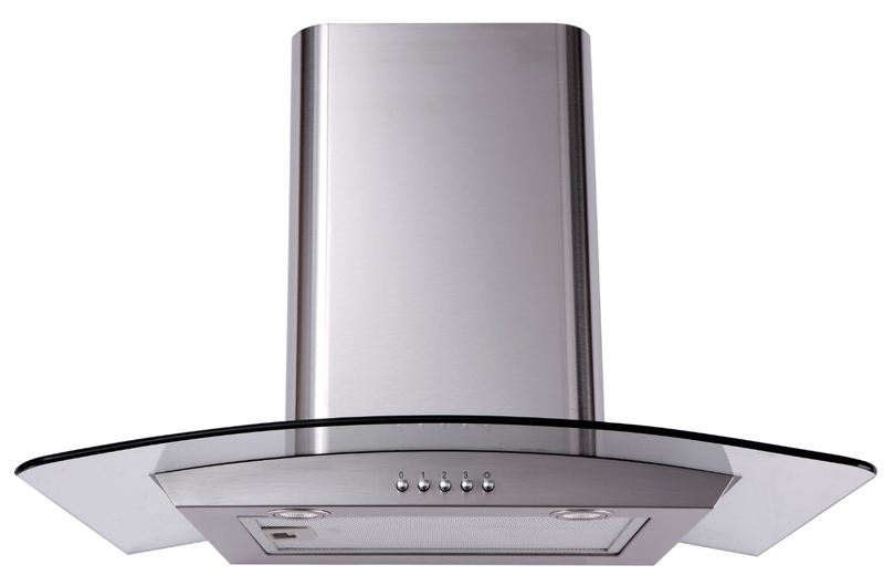 Univa 60cm Curved Glass Wall Mounted Chimney Cooker Hood