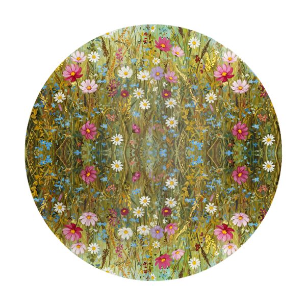 Canvas of Wildflowers Round Tablecloth
