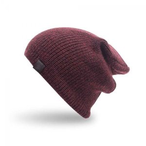 Rebound Two - Tone Slouch Skull Beanie - Burgundy