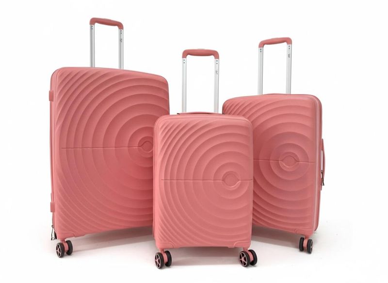 Pink HardCase Luggage Set of 3-Travel Trolley Suitcases with 4Spiners Wheel