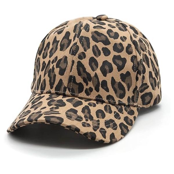 Women's Baseball Cap with Leopard Print, Women's Adjustable Cap, Breathable