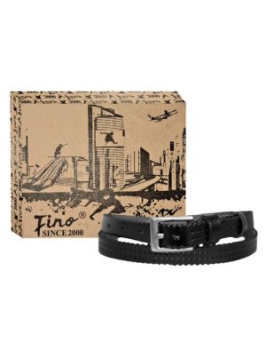 Fino F2022F Genuine Leather Belt A With Silver Tone Buckle