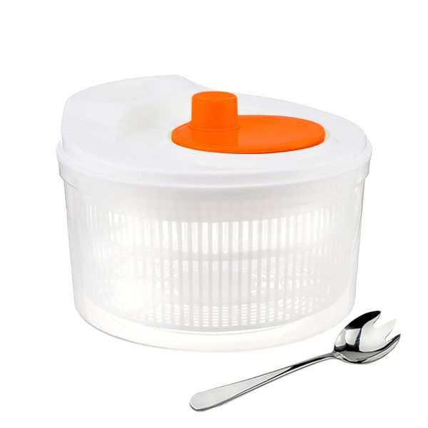 3 Litre Large - Easy Press &amp; Spin System With High Speed Salad Spinner