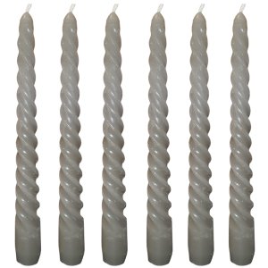 Twist Taper Candles - 19cm Decorative Wax Candles, 4-Hours x 6