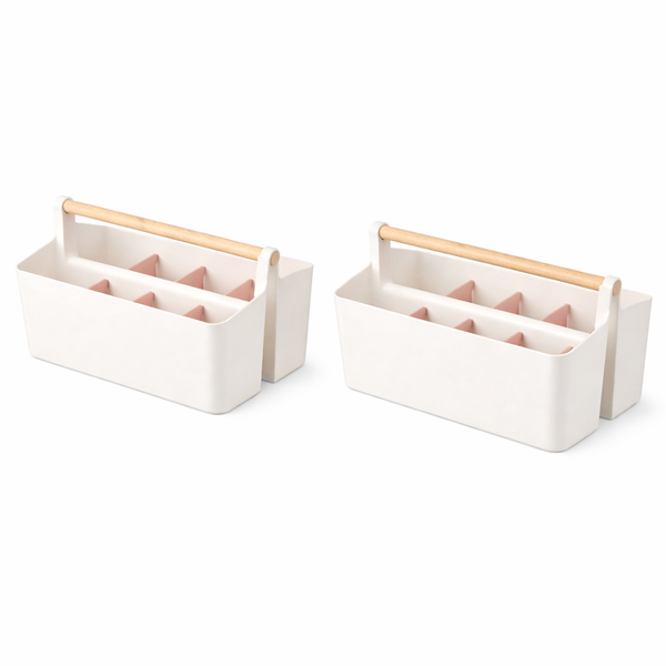 2 Pack - Portable 8-Slot Organizer - White
