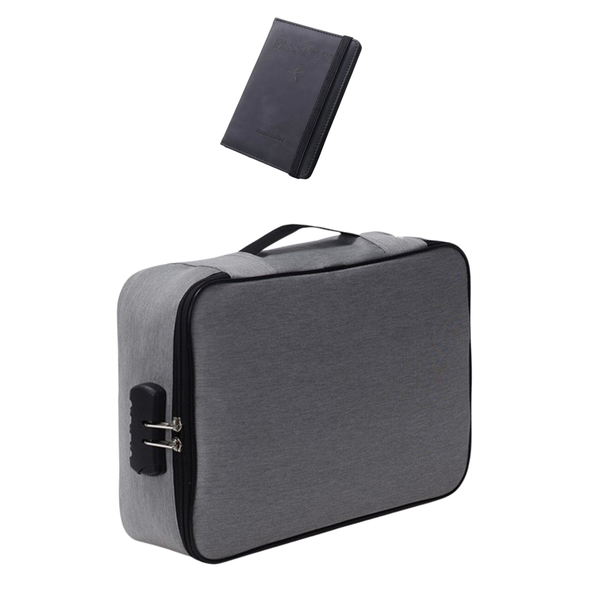 Travel and Document Organiser with PU Leather Passport Travel Wallet