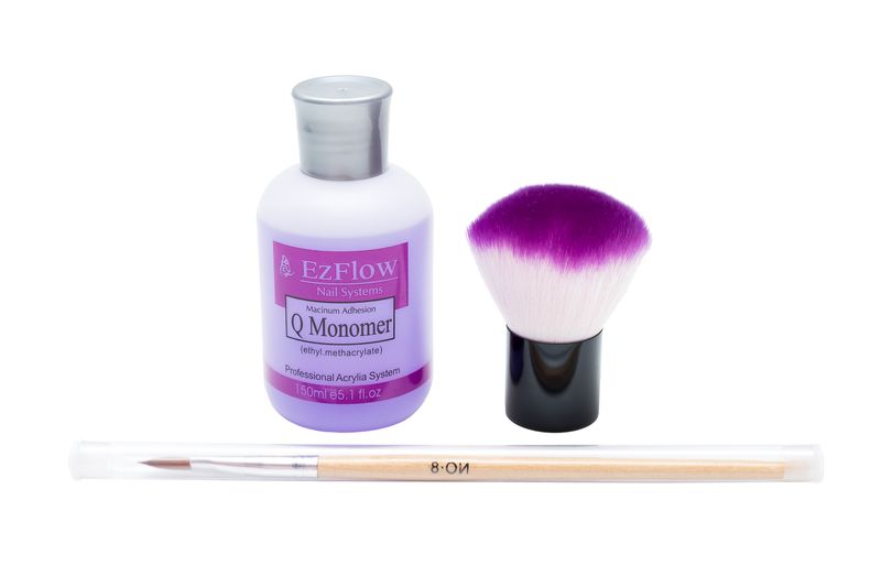 Acrylic Monomer liquid, Nail Brush No.8 and dusting Brush