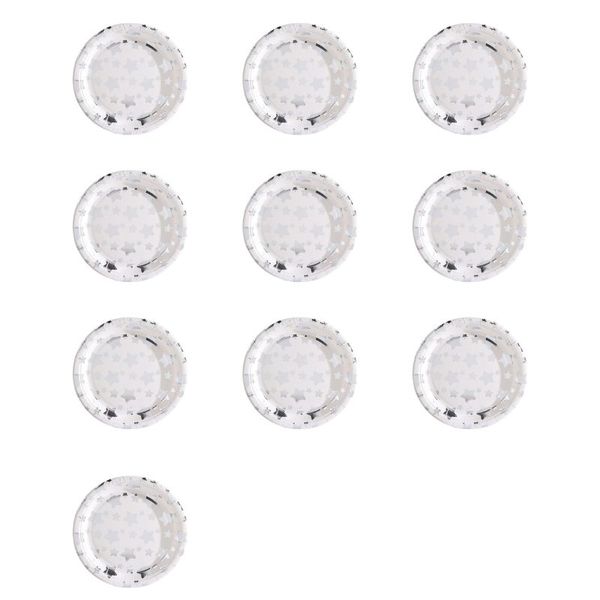 Party Paper Plate - Silver Star - 7 inch - Set of 10