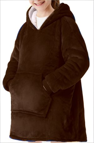 Kidies Huggle Buddie Polyester Fleece Plain Oversized Hoodie