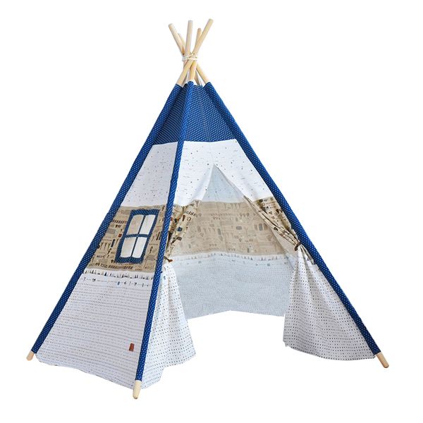 iKids Pentagonal Teepee Tent blue planes Large Size