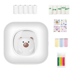 Portable Bluetooth Thermal Mini Printer Inkless Sticker Maker with Paper