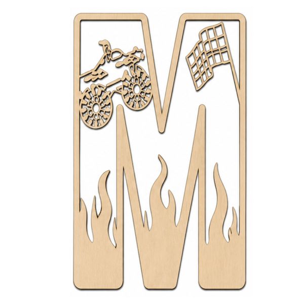 Laser Cut Wooden Flame Wall Décor Letter "Z" - 20-25 cm