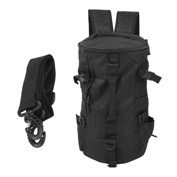 Black Cylindrical Fishing Rod Sling Backpack