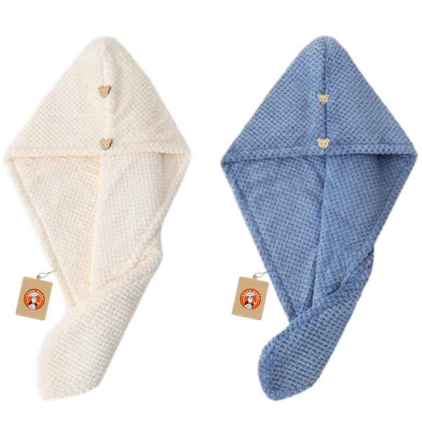 GoodMama 2Pack Microfiber Hair Towel Wrap Hair Fast Drying Ultra Absorbent