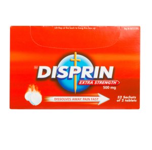 Disprin Pain Relief Tablets Extra Strength 500mg 52 sachets of 2 Tablets