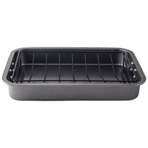 Regent Roasting Pan Non Stick With V Grid And S/Steel Handles - 42 x 30,5 x 6,3cm